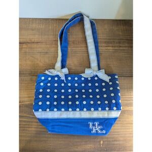 Vintage University of Kentucky UK Wildcats Polka Dot Bow Tote Bag Purse Canvas